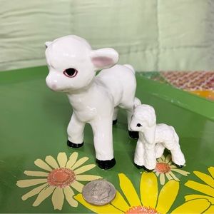 Ceramic Lamb Miniature Set *Repaired*